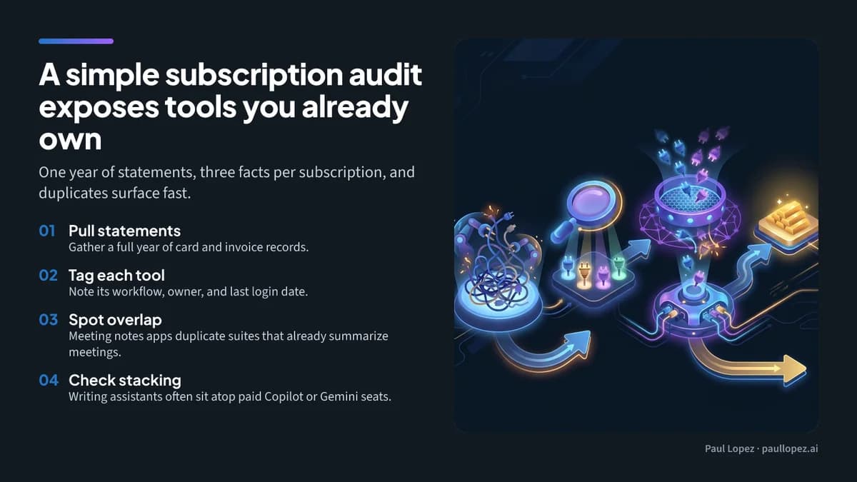 Subscription audit steps and decision