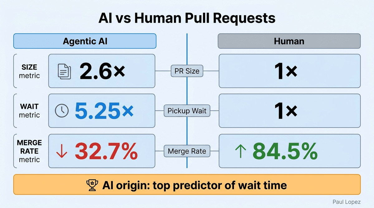 Agentic vs Human Pull Requests: Head to Head